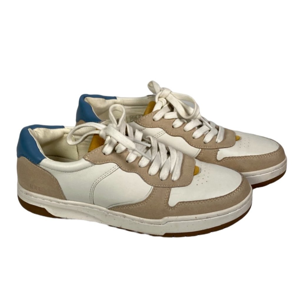 Madewell womens court sneakers size 9.5 colorblock suede leather INSIDE FLAW